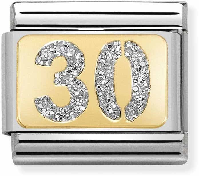 Nomination 30th Birthday Glitter Charm