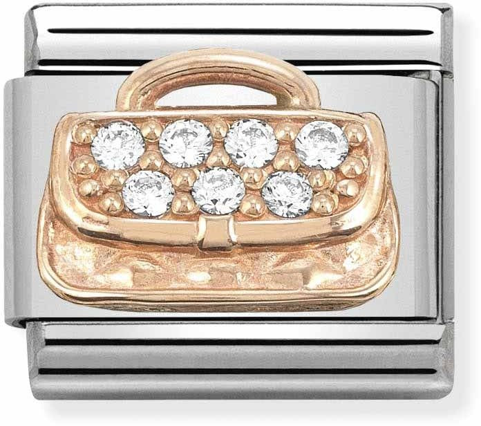 Nomination Rose Gold Crystal Handbag Charm