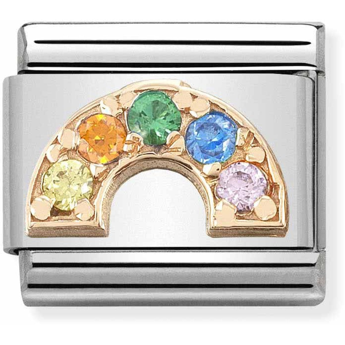 Nomination Rose Gold Crystal Rainbow Charm