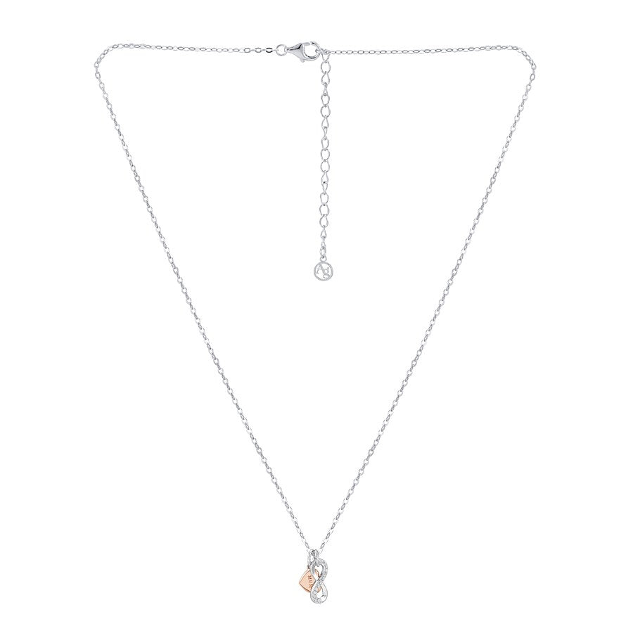 Argento Mixed Metal Mum Infinity Necklace