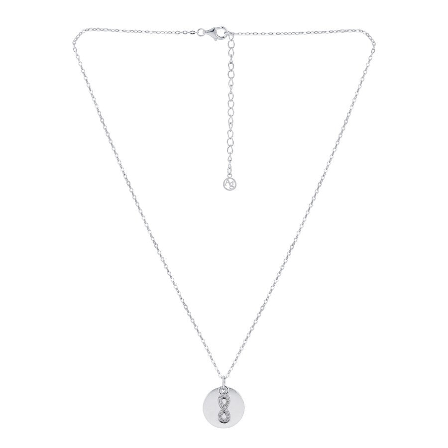 Argento Silver Infinity Coin Engraving Necklace