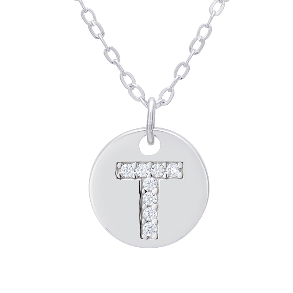 Argento Silver Initial Tag Necklace