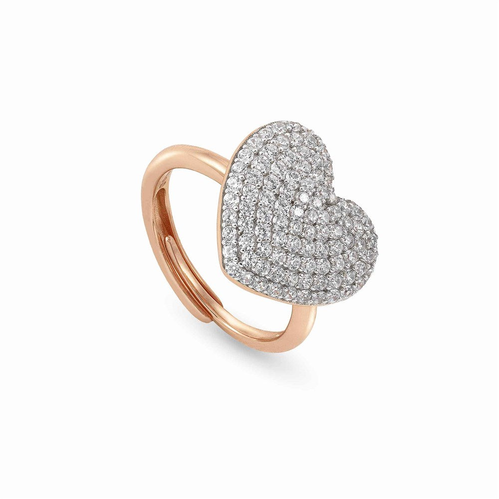 Nomination Rose Gold Crystal Heart Easychic Ring