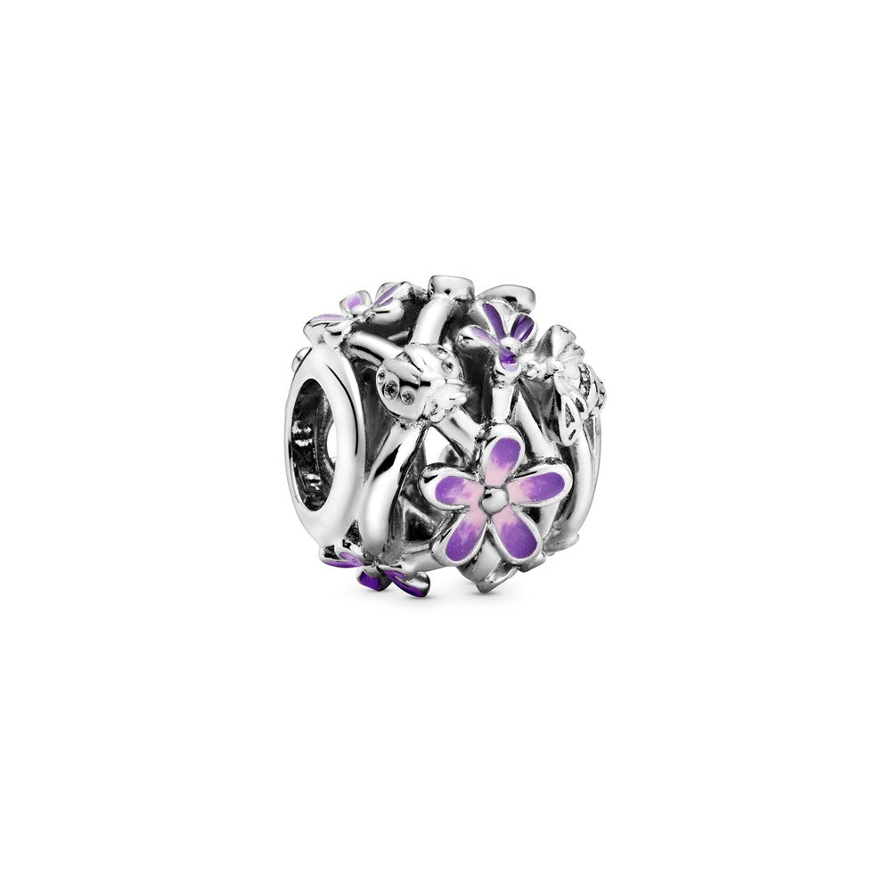 Pandora Openwork Purple Daisy Charm