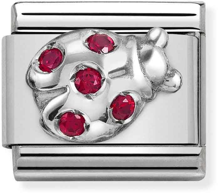 Nomination Silver + Red Ladybug Charm