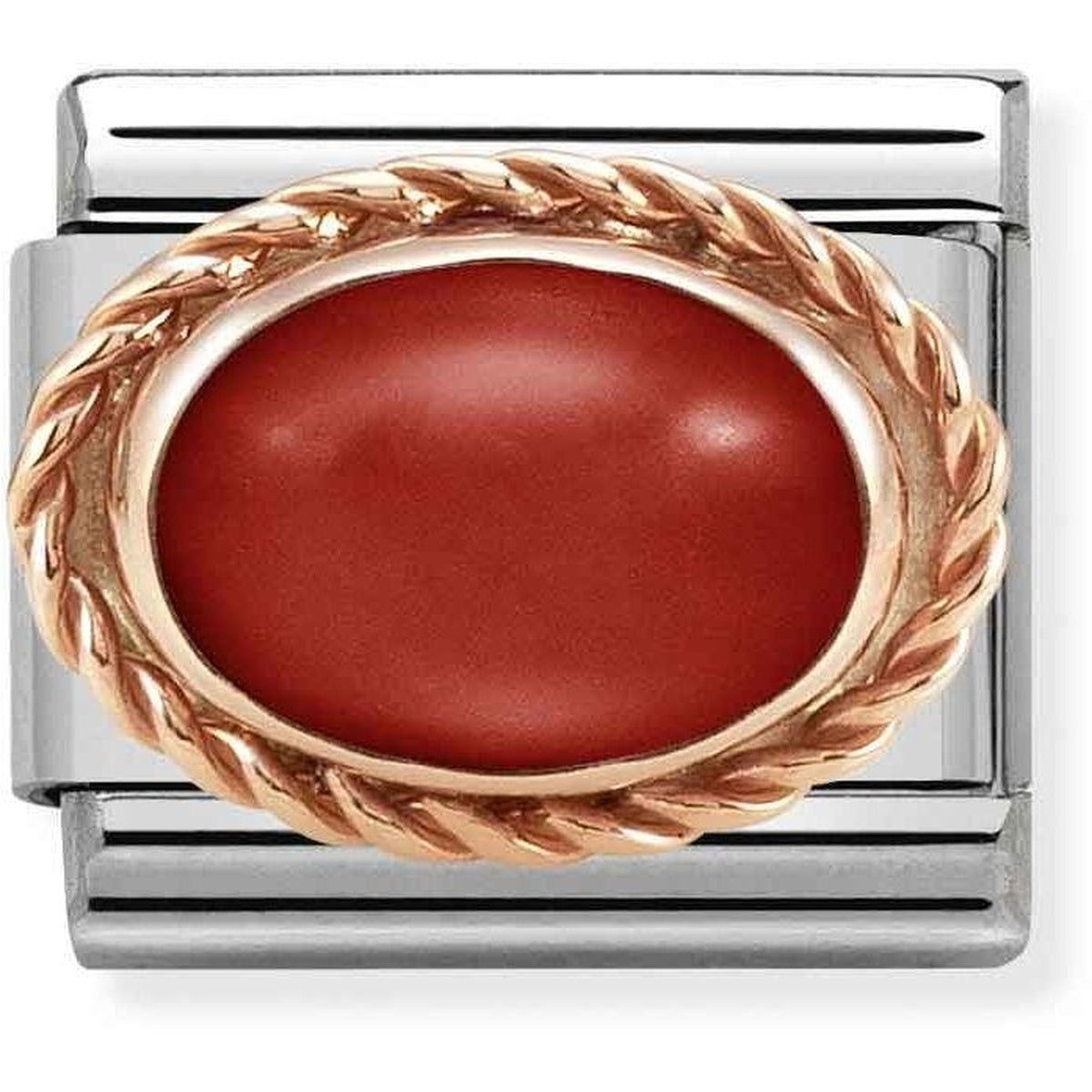 Nomination Rose Gold Red Coral Oval Charm