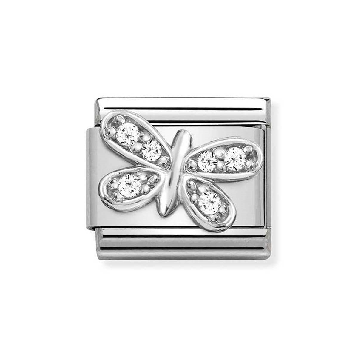 Nomination Silver Crystal Butterfly Charm