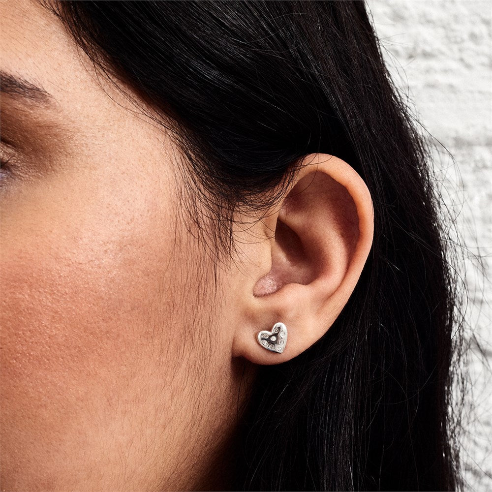 Olivia Burton Silver Heart Screw Earrings