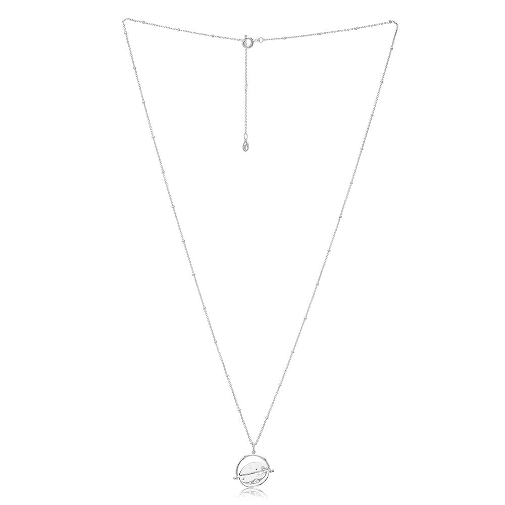 Argento Recycled Silver Crystal Spinning Disc Necklace
