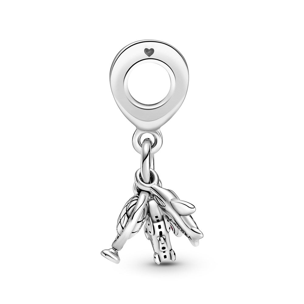Pandora Airplane, Globe & Suitcase Dangle Charm