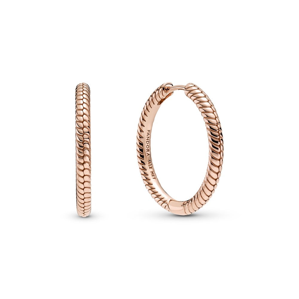 Pandora Rose Gold Moments Charm Hoop Earrings