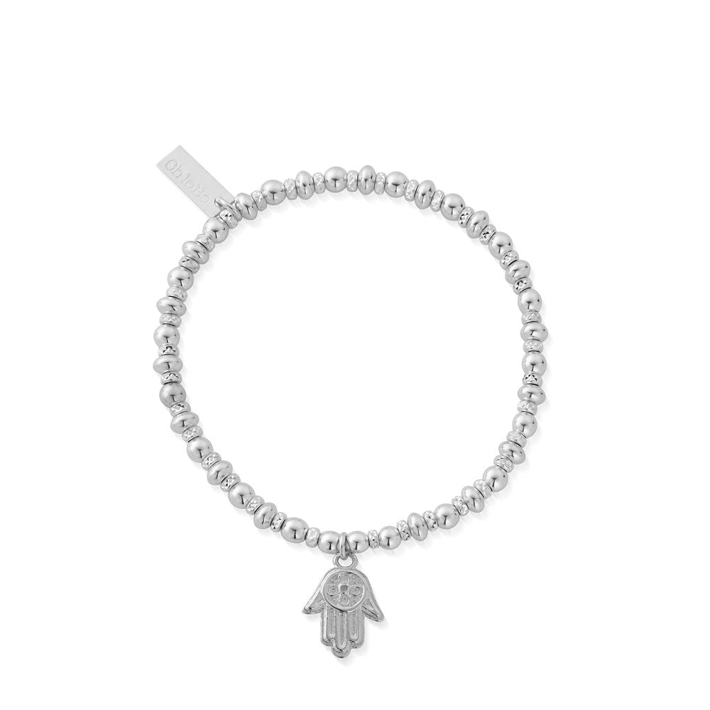 ChloBo Silver Cute Hamsa Hand Bracelet