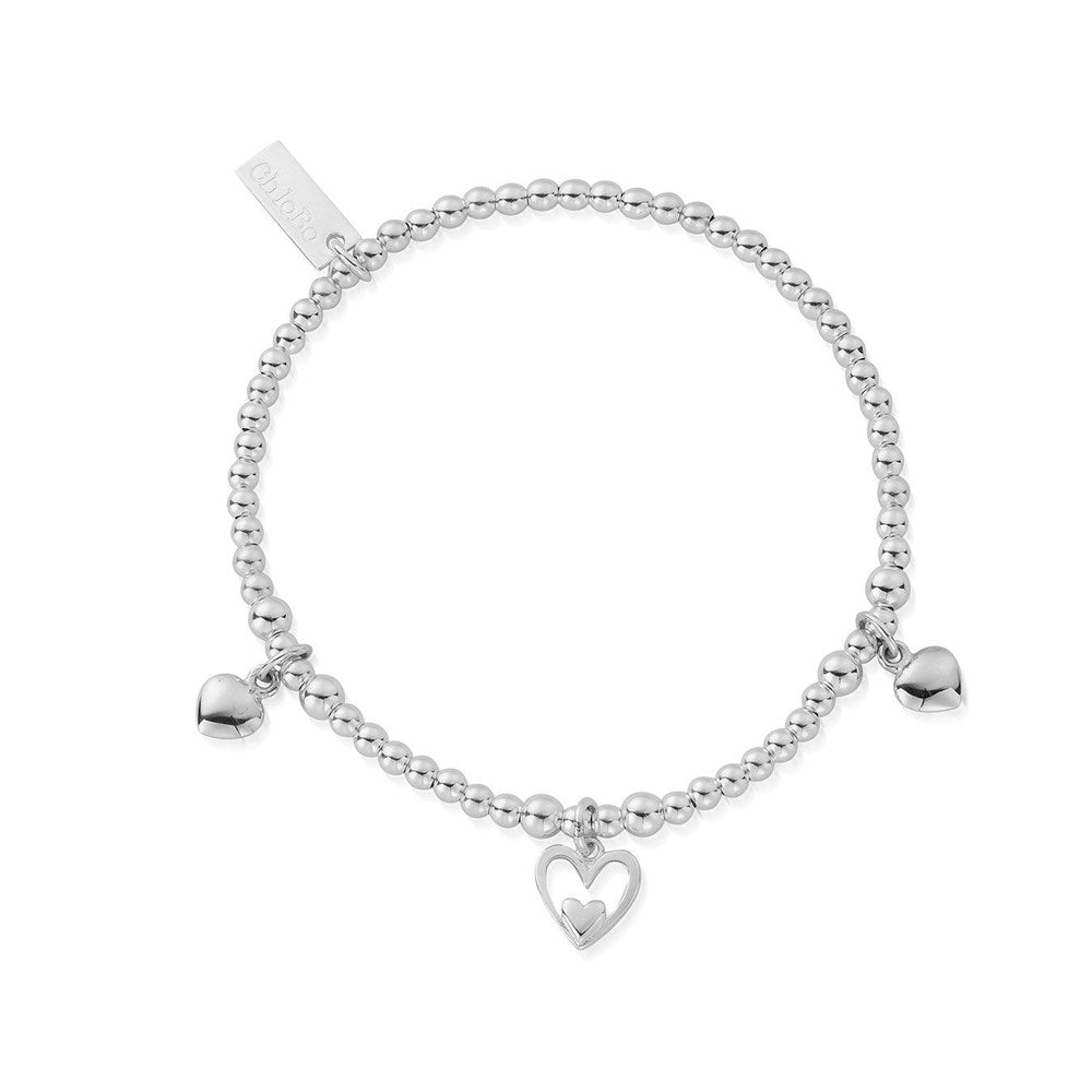 ChloBo Silver Triple Heart Bracelet