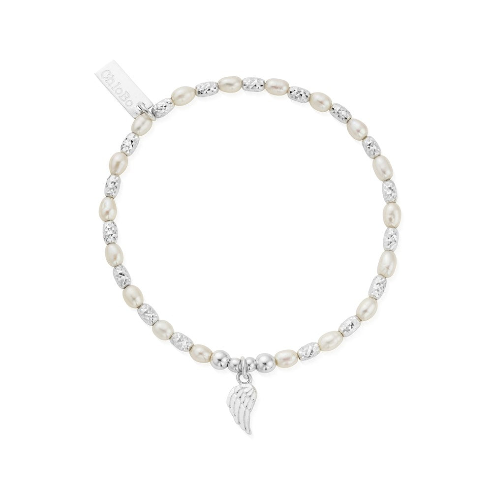 ChloBo Silver Forever + Always Pearl Wing Bracelet