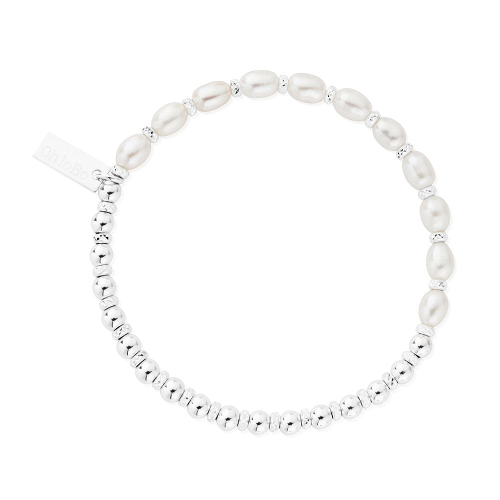 ChloBo Silver Story Of Love Pearl Bracelet