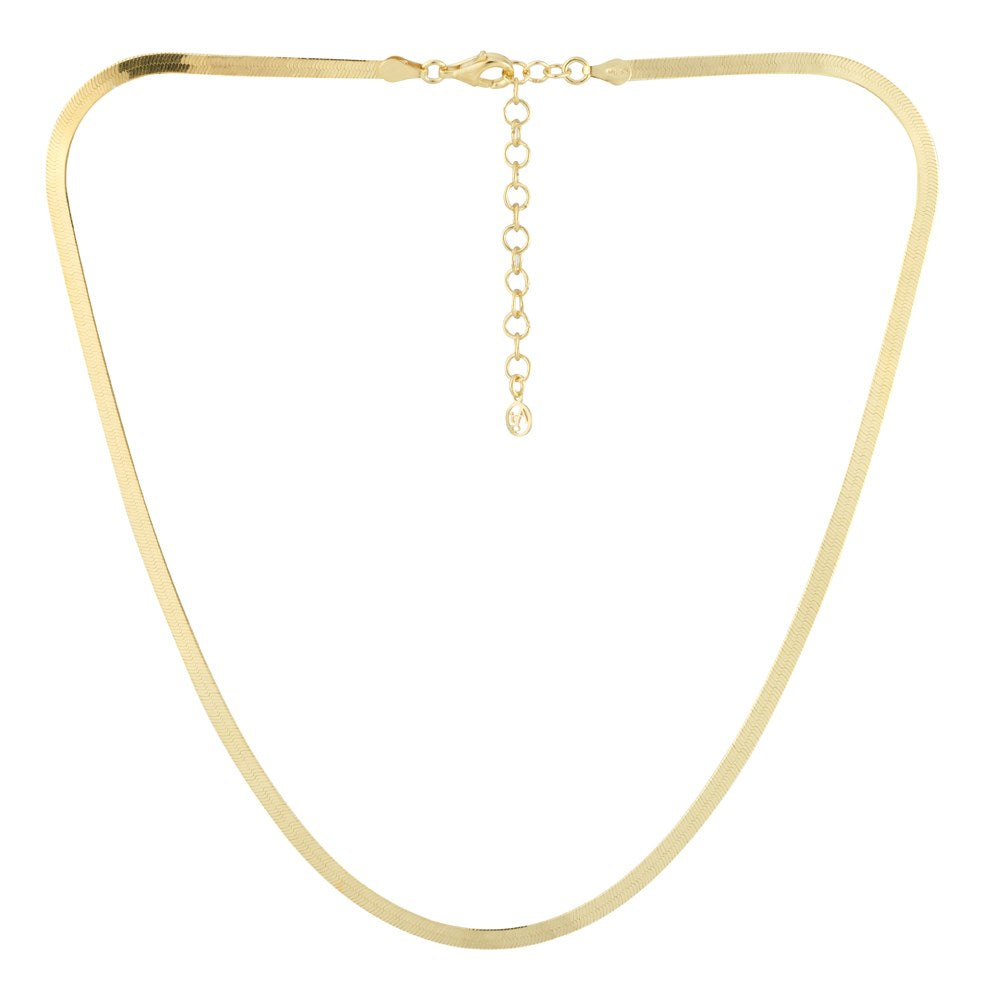 Argento Recycled Gold Flat Snake Chain Necklace