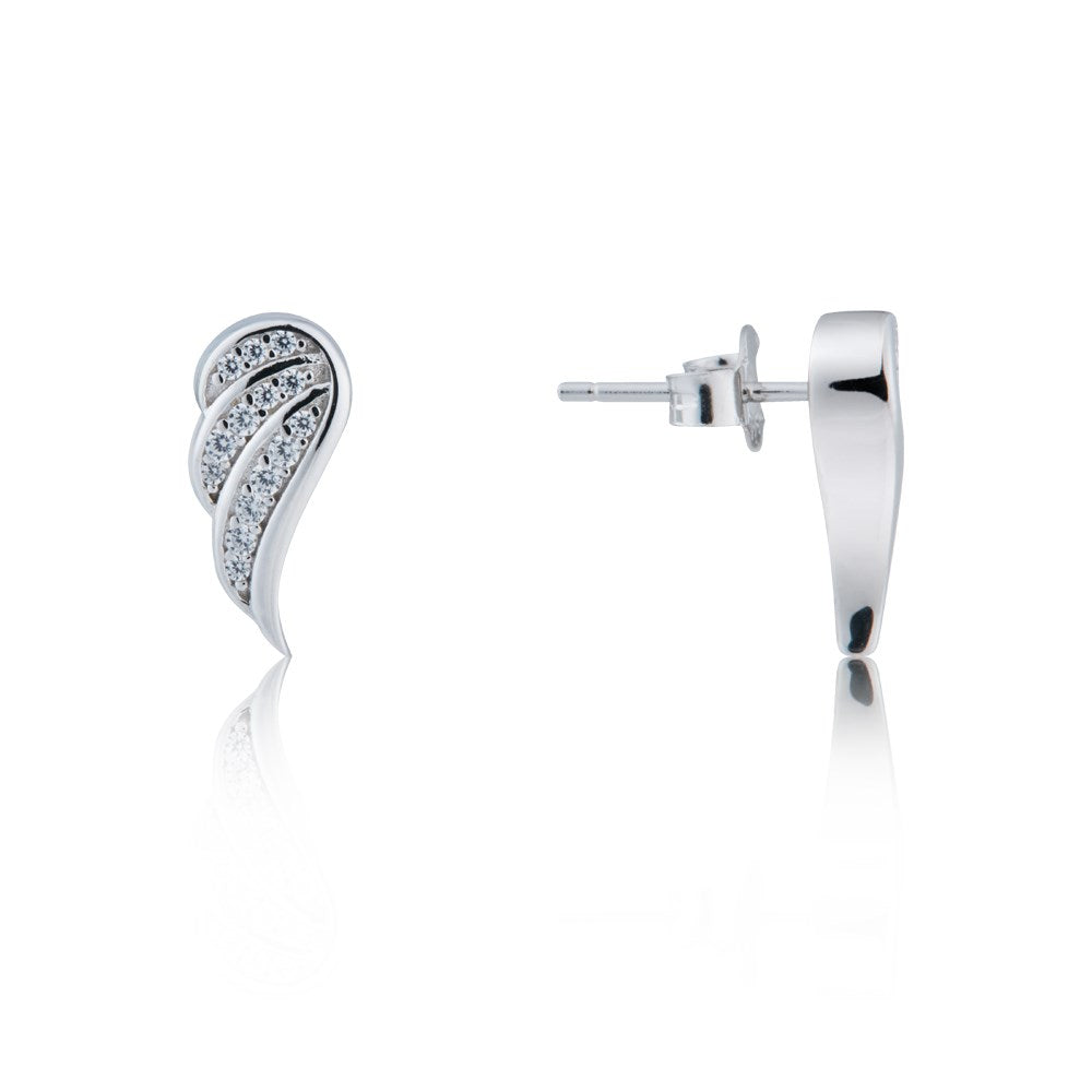 Argento Silver Crystal Wing Earrings