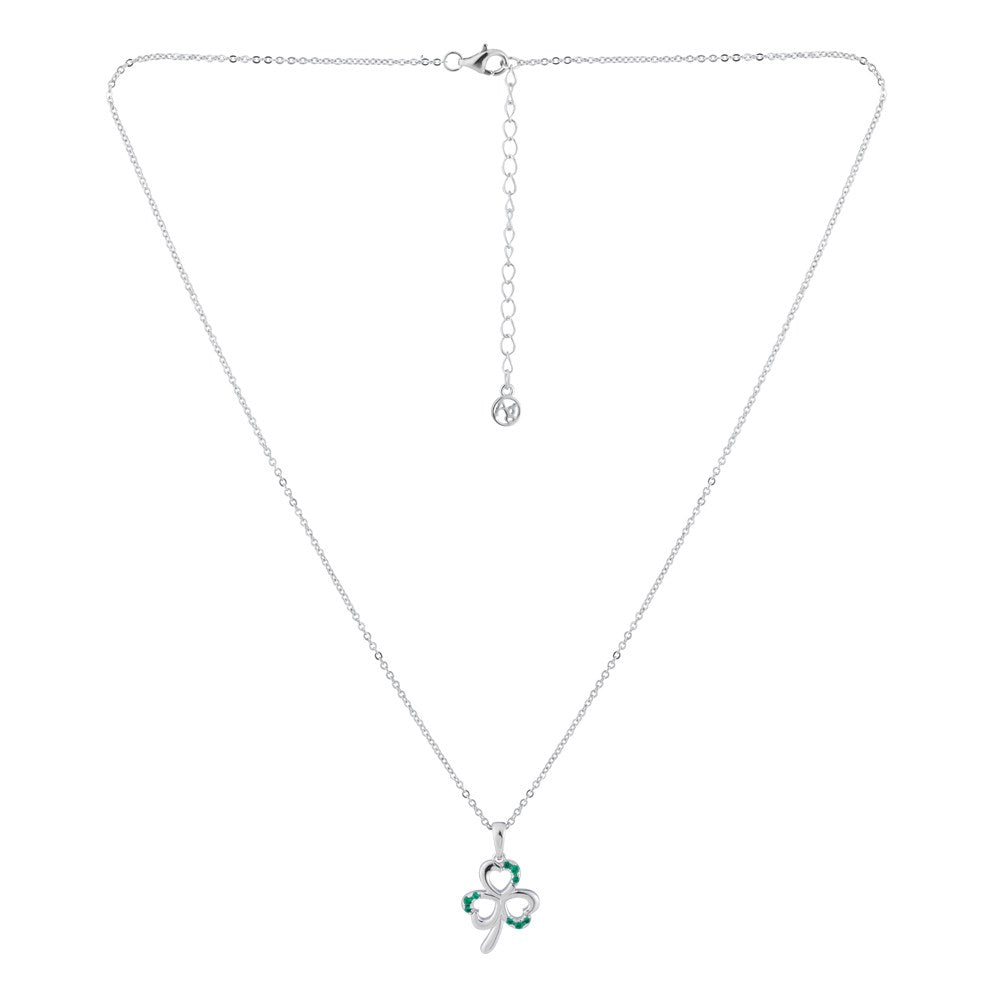 Argento Silver Emerald Clover Necklace