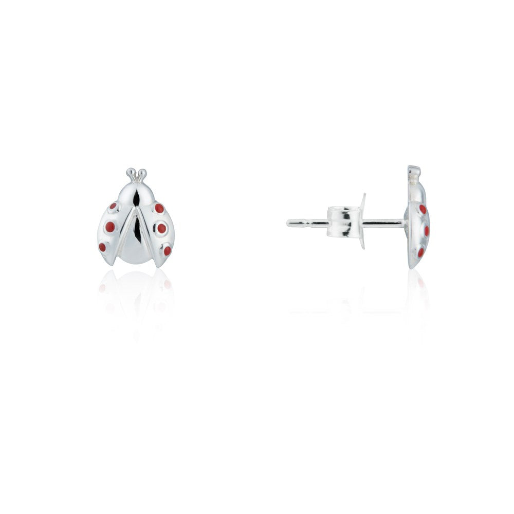 Argento Silver Ladybird Stud Earrings
