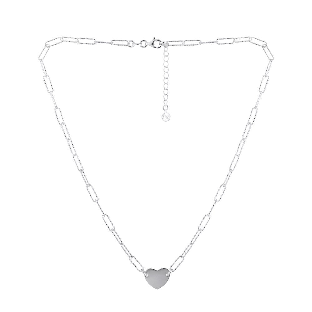 Argento Recycled Silver Heart Chain Necklace