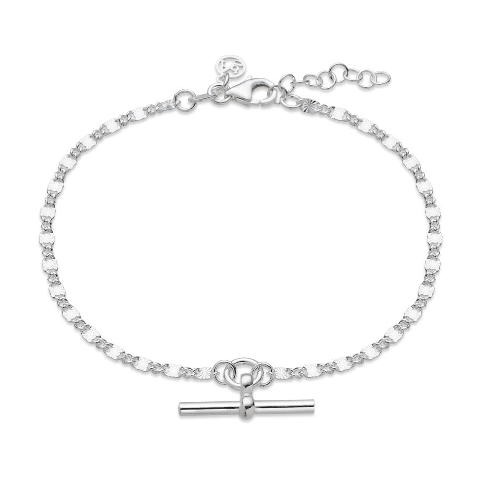 Argento Recycled Silver Sunburst T-Bar Bracelet