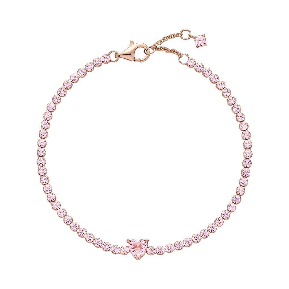 Pandora Pink Sparkling Heart Tennis Bracelet