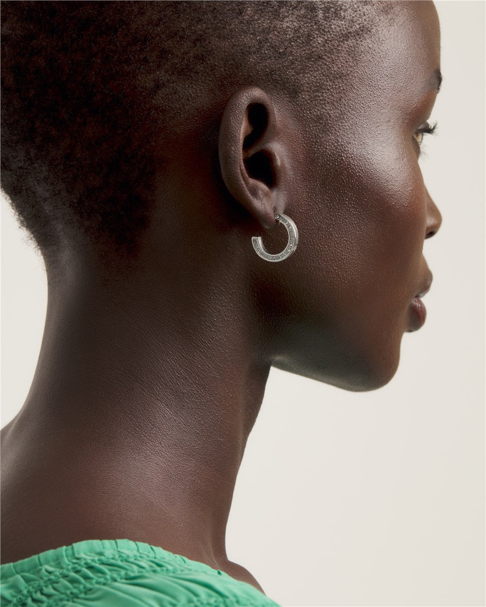 Ted Baker Silver Crystal Hoop Earrings
