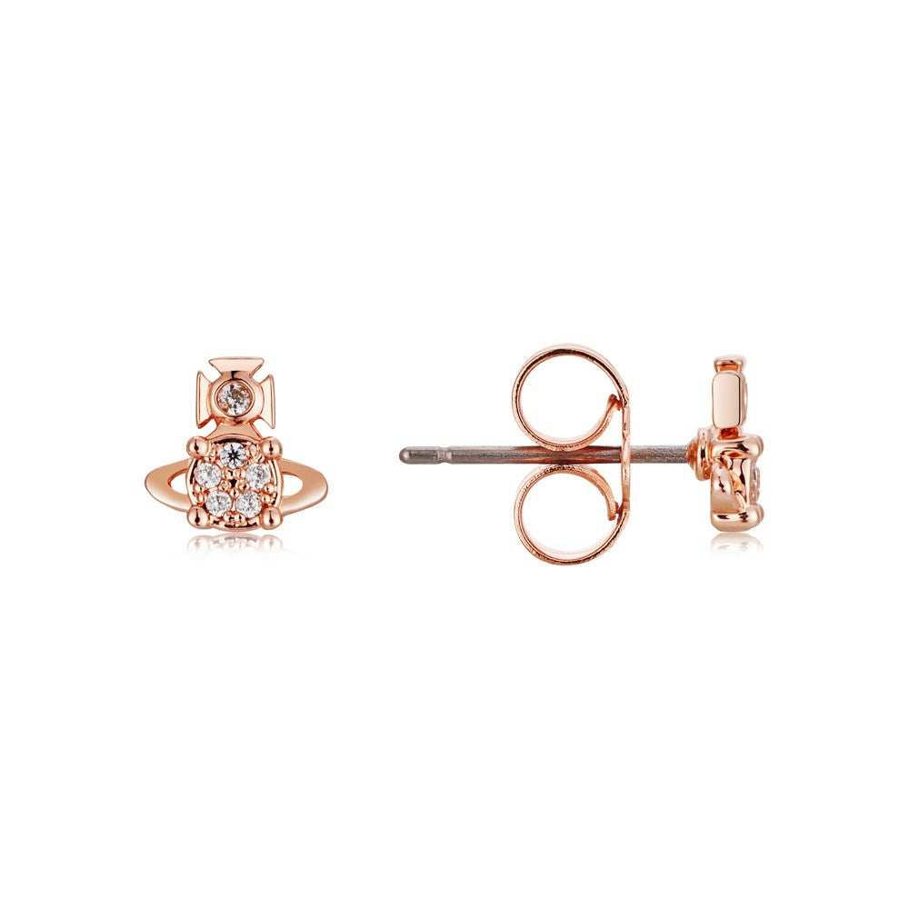 Vivienne Westwood Rose Gold Crystal Brandita Earrings