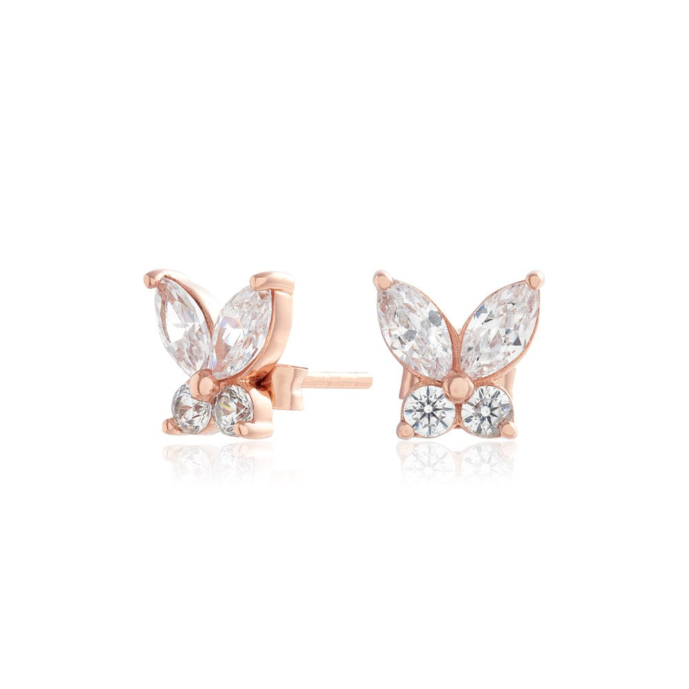 Olivia Burton Rose Gold Marquise Butterfly Earrings