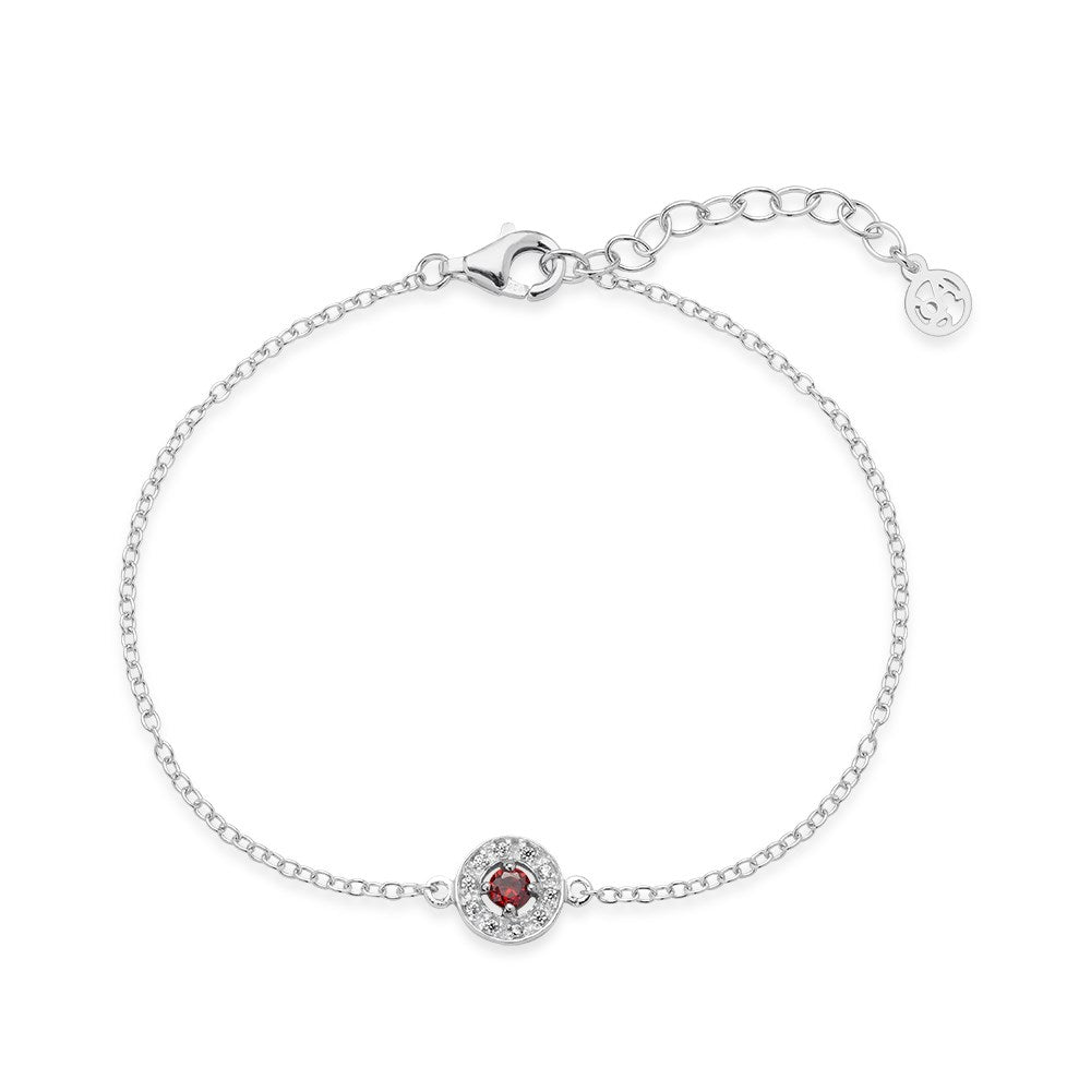 Argento Silver January Birthstone Halo Bracelet