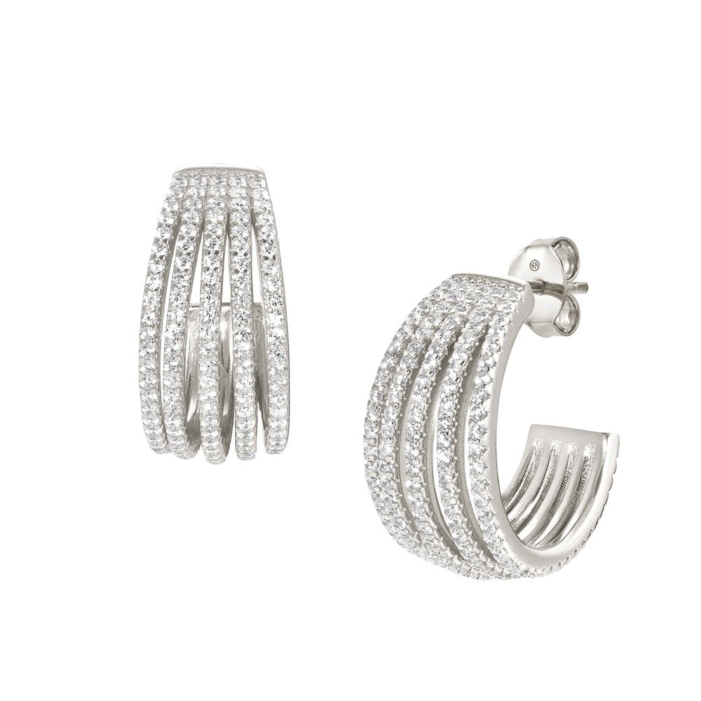 Nomination Lovelight Silver Crystal Hoop Earrings