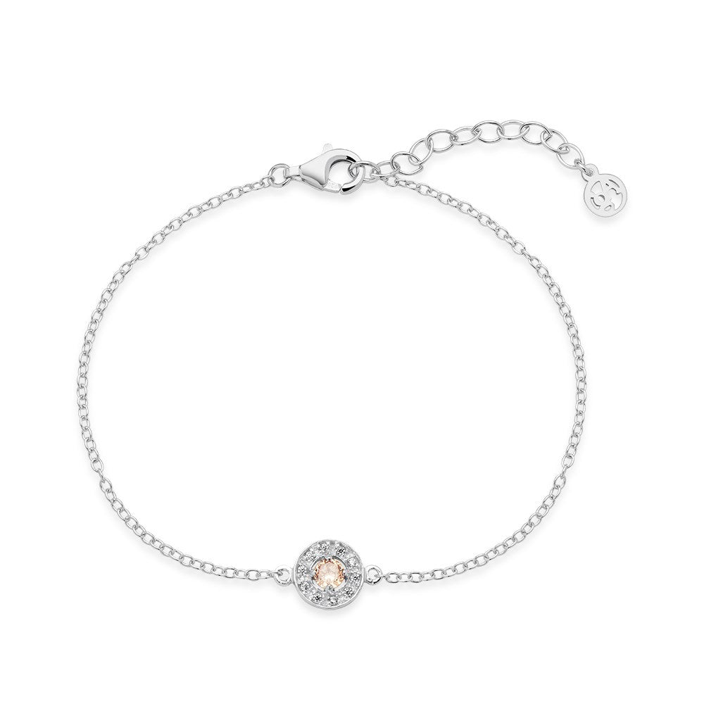 Argento Silver November Birthstone Halo Bracelet