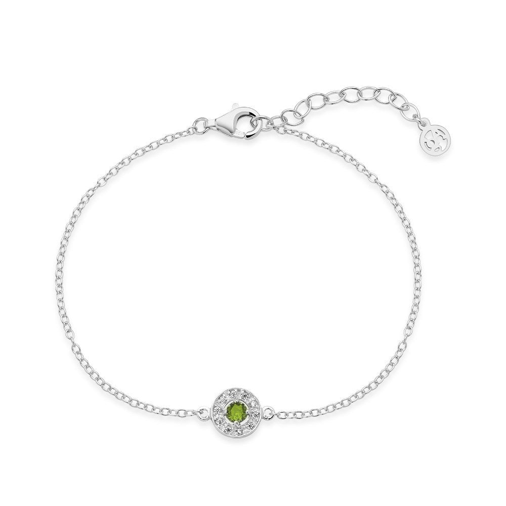 Argento Silver August Birthstone Halo Bracelet