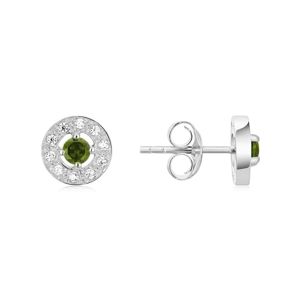 Argento Silver August Birthstone Halo Earrings