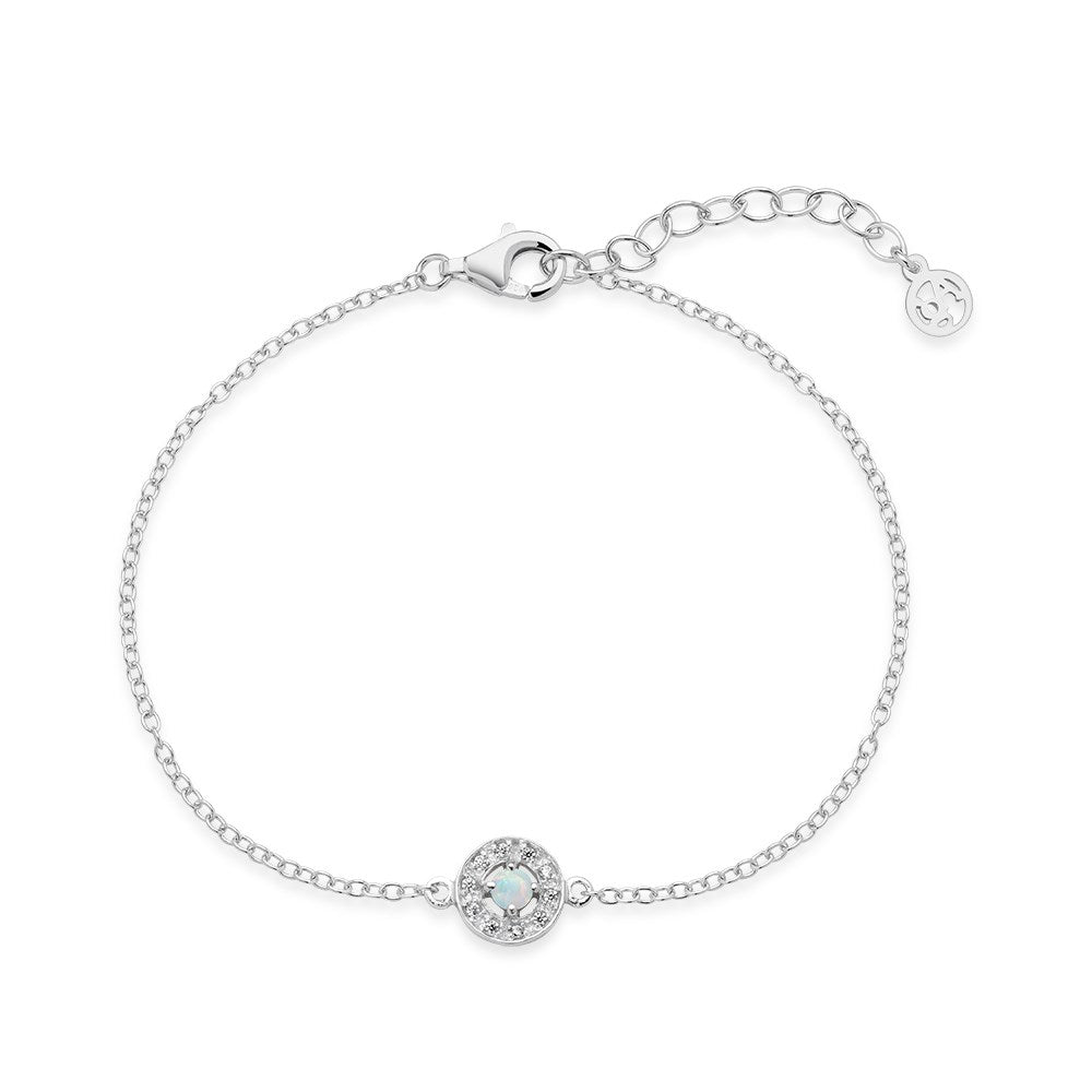Argento Silver October Birthstone Halo Bracelet