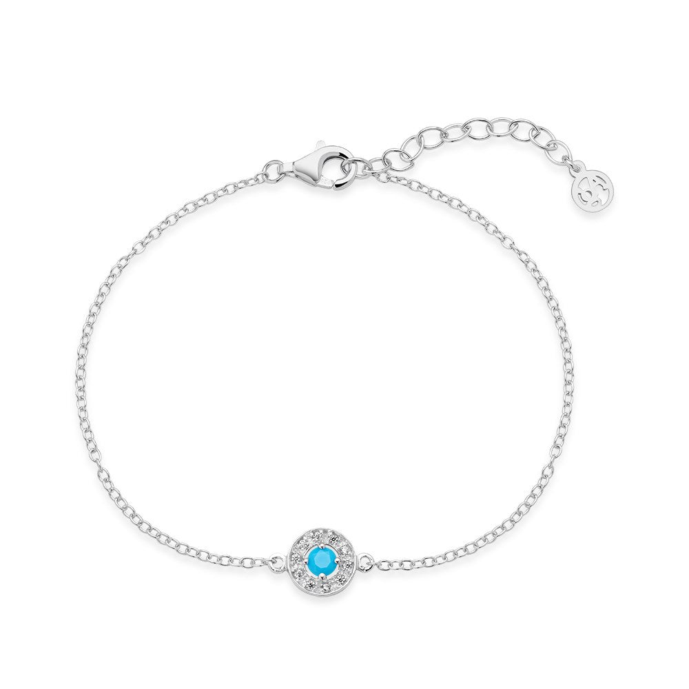 Argento Silver December Birthstone Halo Bracelet