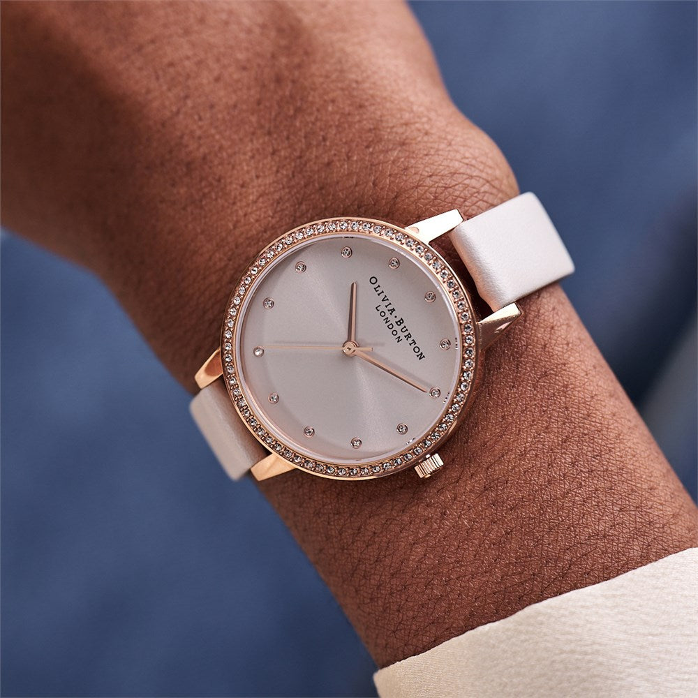 Olivia Burton Demi Blush Rose Gold Sparkle Watch