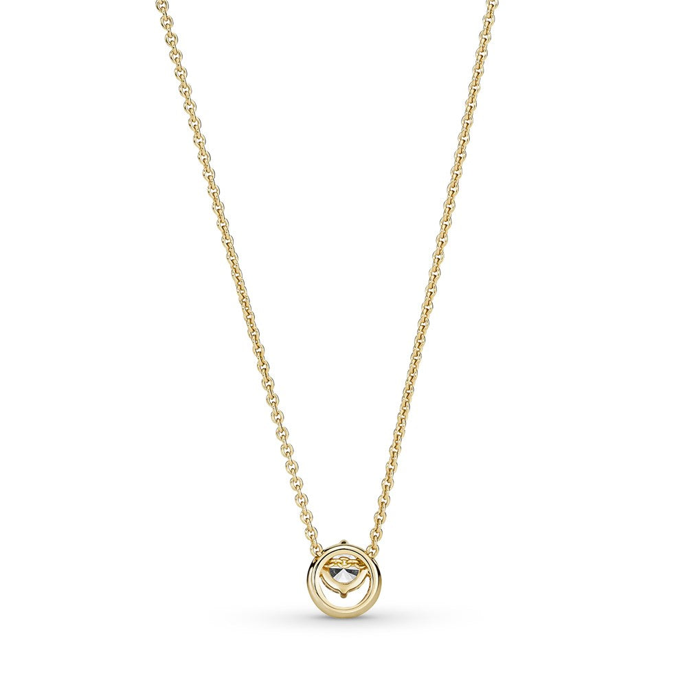 Pandora Gold Sparkling Round Halo Necklace