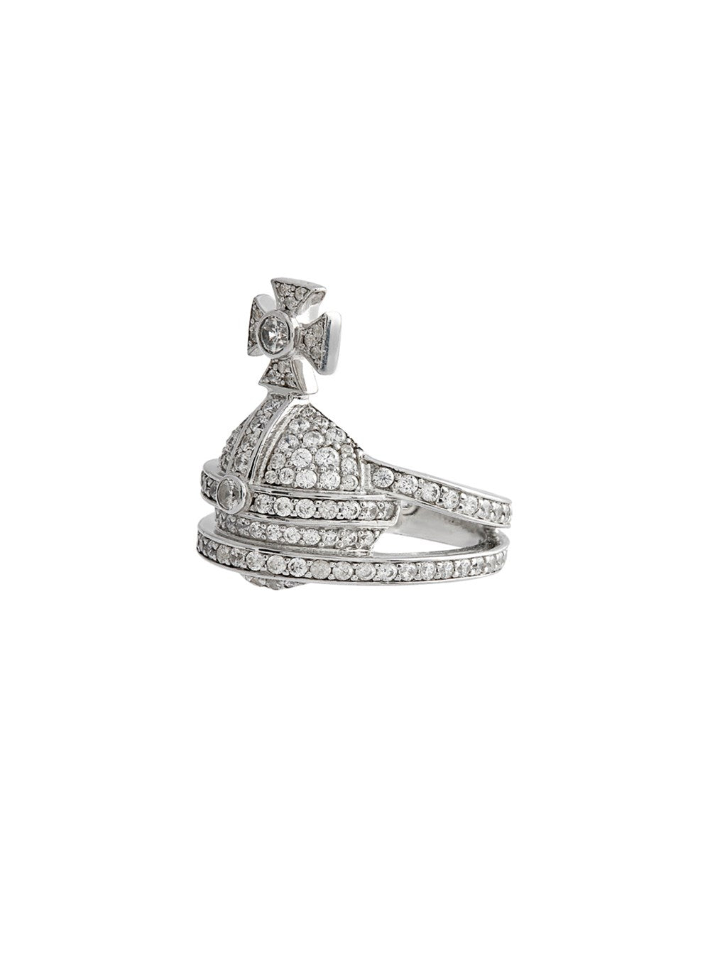 Vivienne Westwood Sterling Silver Crystal Orb Ring