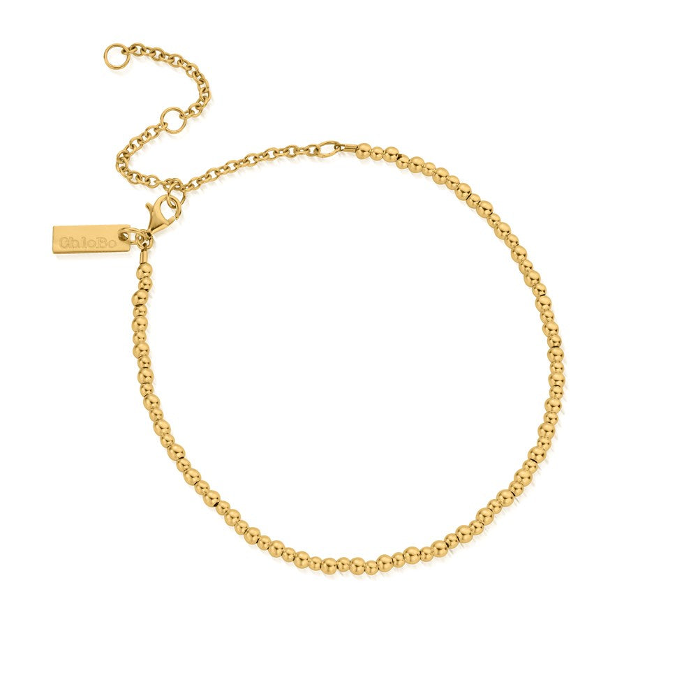 ChloBo Gold Mini Cute Beaded Anklet