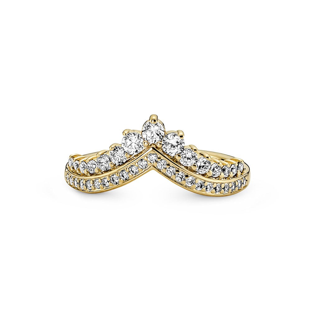Pandora Gold Princess Wishbone Ring