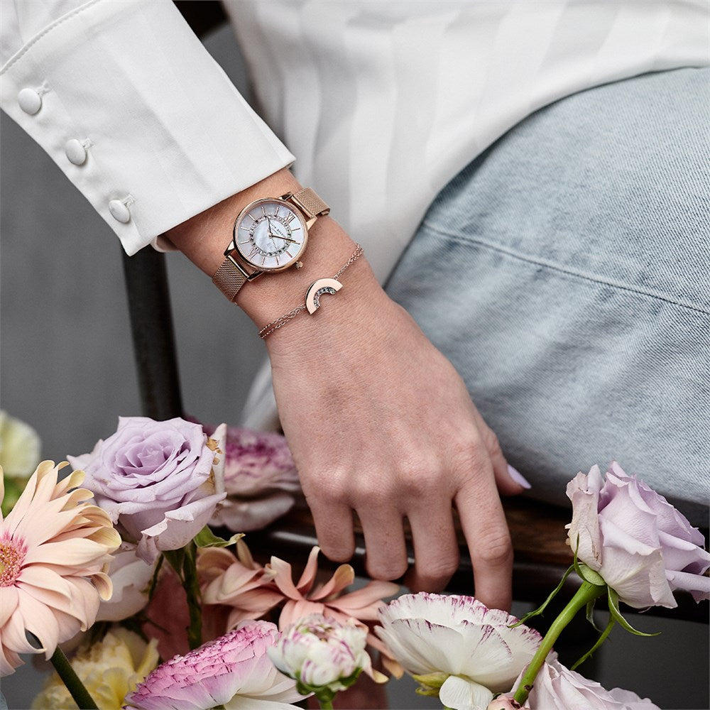 Olivia Burton Rose Gold Rainbow Bracelet