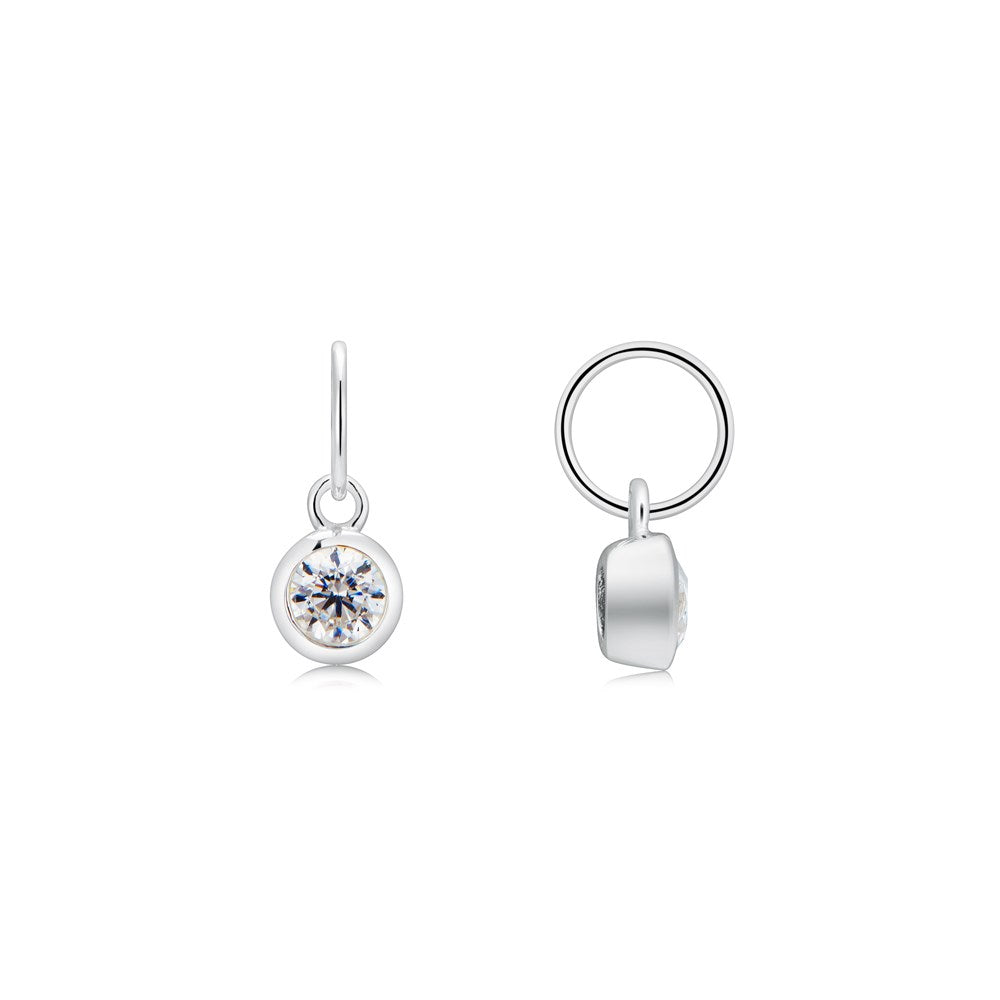 Argento April Birthstone Crystal Pendant Charm