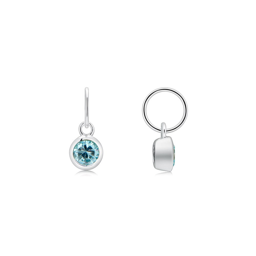 Argento March Birthstone Crystal Pendant Charm