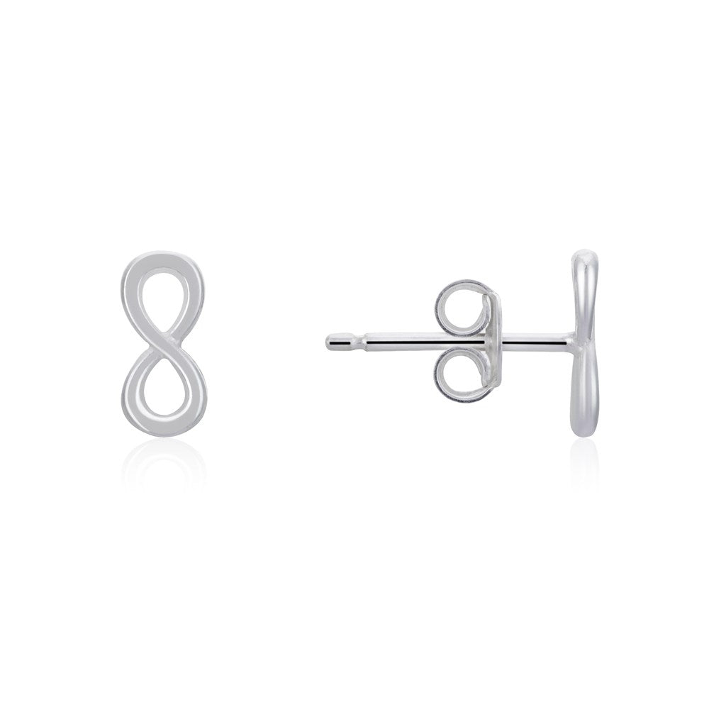 Argento Recycled Silver Infinity Stud Earrings