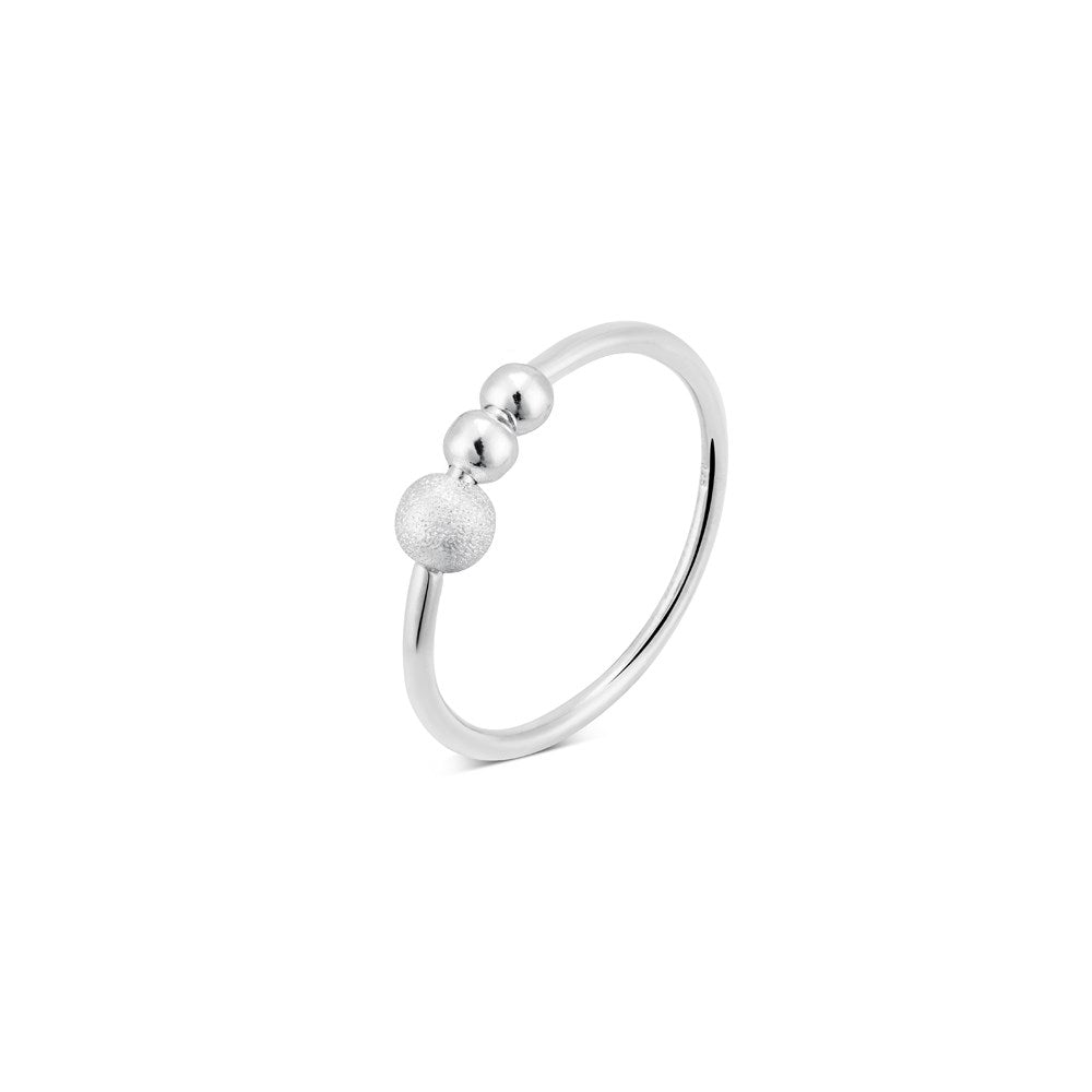 Argento Silver Triple Beaded Calm Ring