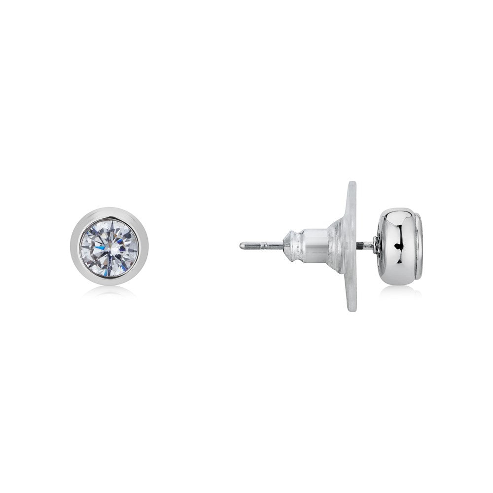 August Woods Silver Petite Halo Stud Earrings