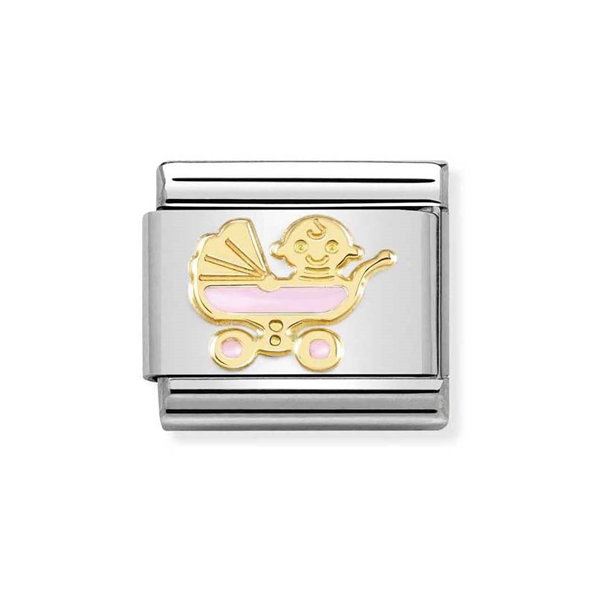 Nomination Gold Pink Pram Charm