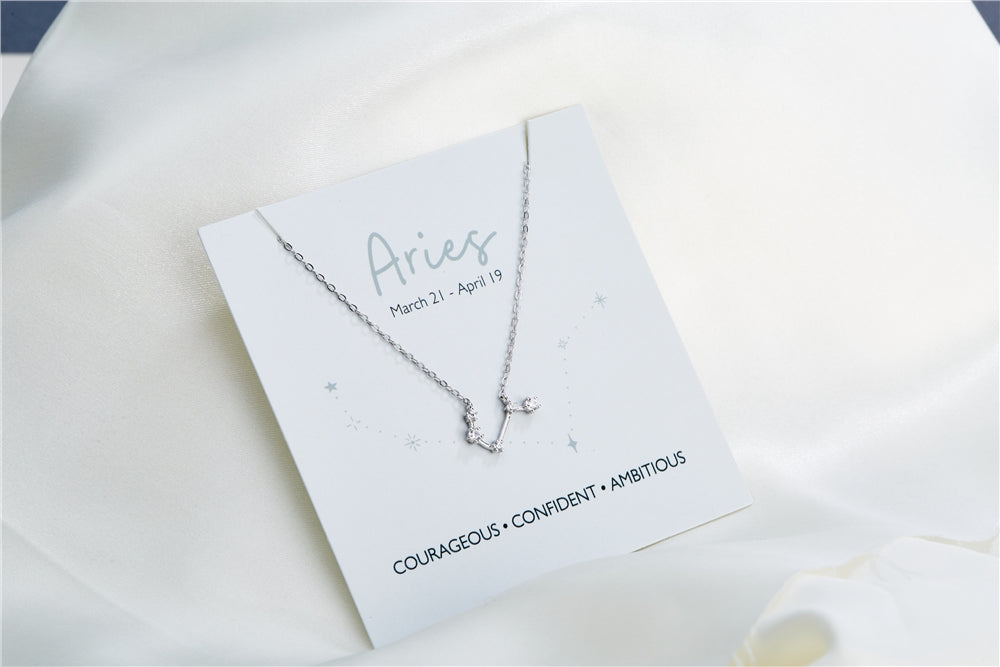 Argento Silver Aries Constellation Necklace