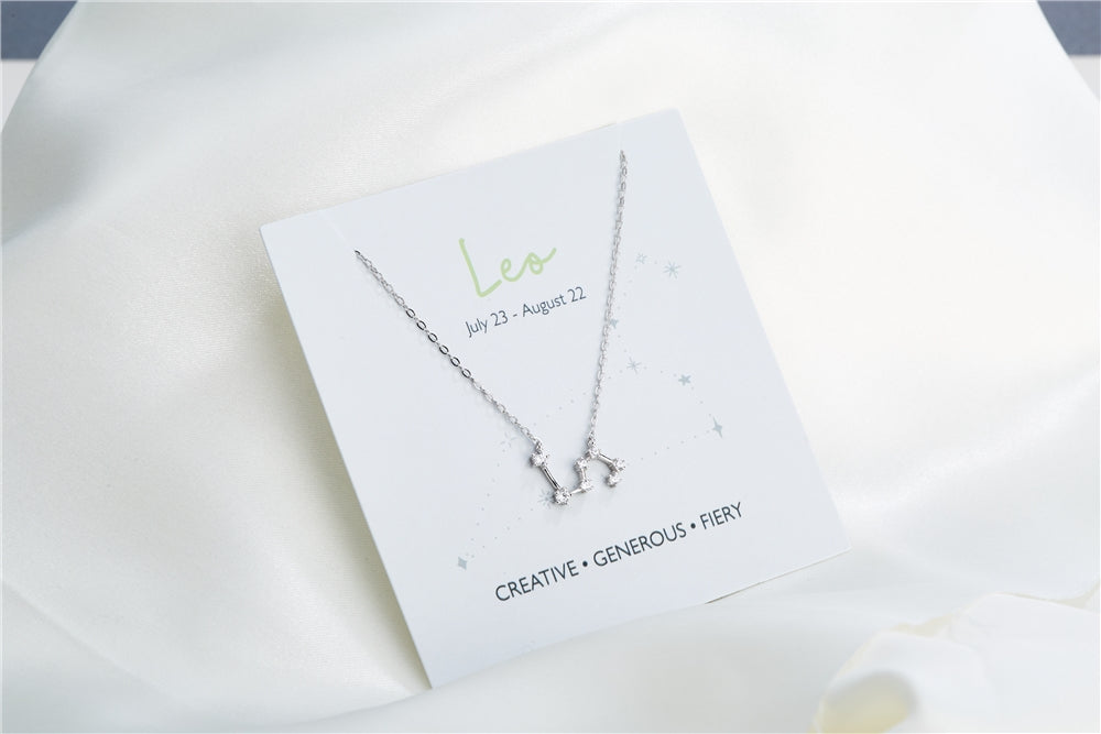 Argento Silver Leo Constellation Necklace